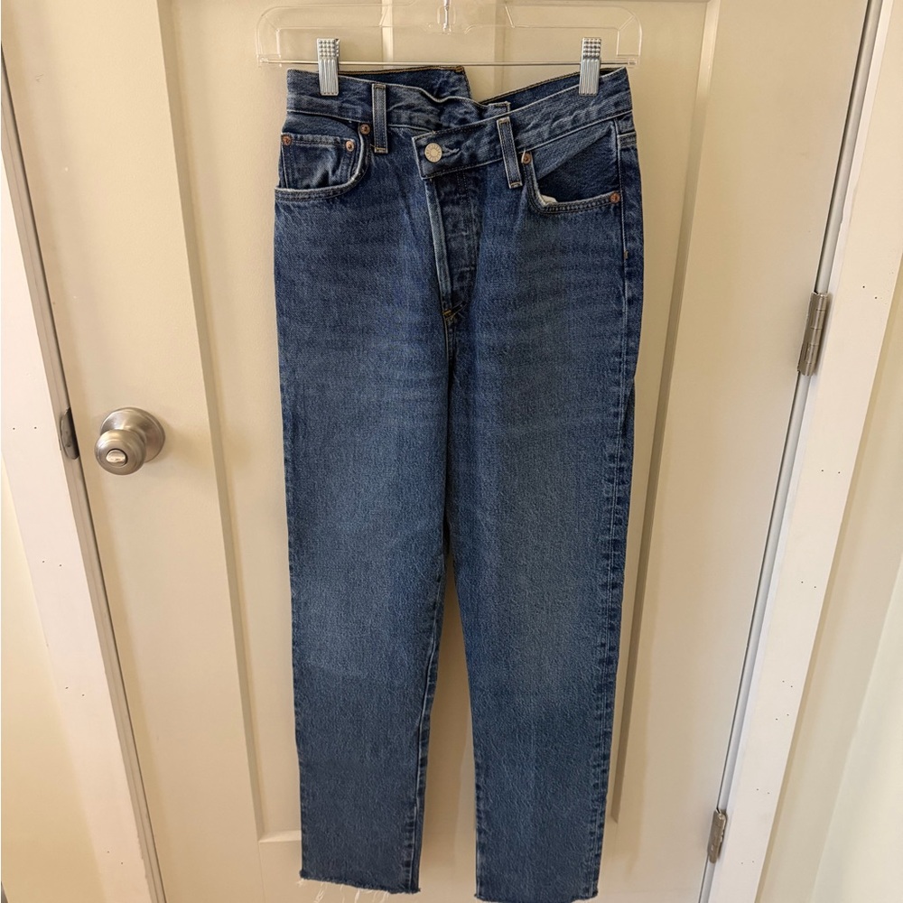 Agolde Criss Cross Straight Denim Jeans